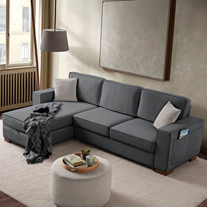 Corner Köşe Koltuk Takımı Sandıklı Antrasit Antrasit
