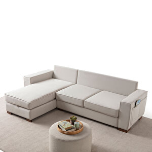 Eymense Corner Köşe Koltuk Takımı Sandıklı Krem