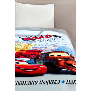 Disney Cars Mcqueen Road Battaniye Tek Kişilik Gri