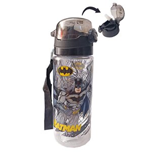 Erkek Çocuk Matara 500 Ml 1 Adet Batman Plastik Lisanslı Okul Matarası Süper Kahraman Pipetli Suluk