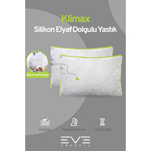 4 Adet Yeşil Serisi Kılıflı Fermuarlı Klimali Antialerjik Silikon Nano Elyaf Yastık 50x70cm