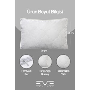 10 Adet Klimax Beyaz Serisi Kılıflı Fermuarlı Klimali Antialerjik Silikon Nano Elyaf Yastık 50x70cm