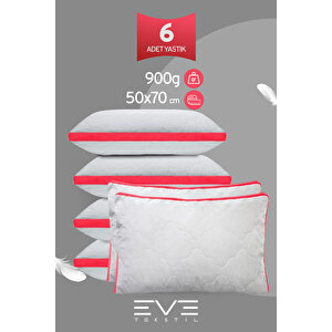 6 Adet Pembe Serisi Kılıflı Fermuarlı Klimali Antialerjik Silikon Nano Elyaf Yastık 50x70cm