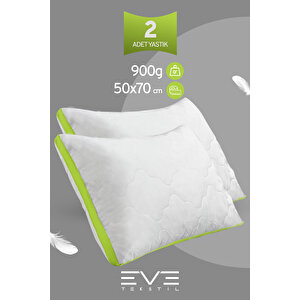 2 Adet Klimax Yeşil Serisi Kılıflı Fermuarlı Klimali Antialerjik Silikon Nano Elyaf Yastık 50x70cm