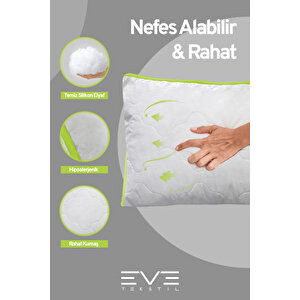 2 Adet Klimax Yeşil Serisi Kılıflı Fermuarlı Klimali Antialerjik Silikon Nano Elyaf Yastık 50x70cm