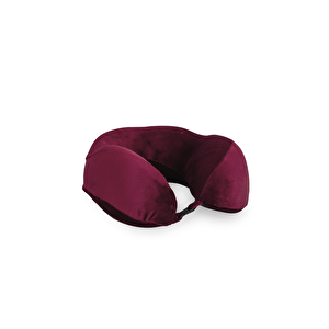 Moda Home Bedding Visco Ortopedik Seyahat Yastığı-visco Yastık,çıkarılabilir Kılıf, Lüks Seyahat Yastığı Bordo