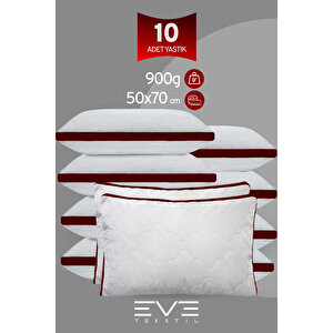 10 Adet Klimax Bordo Serisi Kılıflı Fermuarlı Klimali Antialerjik Silikon Nano Elyaf Yastık 50x70cm