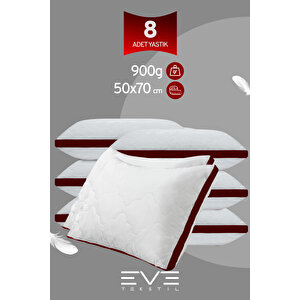 8 Adet Klimax Bordo Serisi Kılıflı Fermuarlı Klimali Antialerjik Silikon Nano Elyaf Yastık 50x70cm