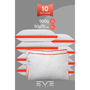 10 Adet Klimax Turuncu Serisi Kılıflı Fermuarlı Klimali Antialerjik Silikon Nano Elyaf Yastık 50x70cm