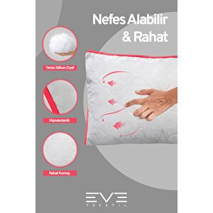 4 Adet Klimax Pembe Serisi Kılıflı Fermuarlı Klimali Antialerjik Silikon Nano Elyaf Yastık 50x70cm