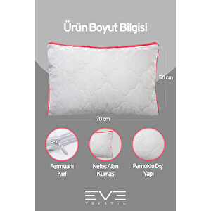 2 Adet Klimax Pembe Serisi Kılıflı Fermuarlı Klimali Antialerjik Silikon Nano Elyaf Yastık 50x70cm