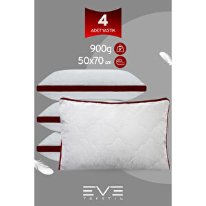 4 Adet Klimax Bordo Serisi Kılıflı Fermuarlı Klimali Antialerjik Silikon Nano Elyaf Yastık 50x70cm