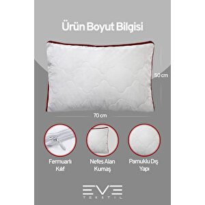 4 Adet Klimax Bordo Serisi Kılıflı Fermuarlı Klimali Antialerjik Silikon Nano Elyaf Yastık 50x70cm