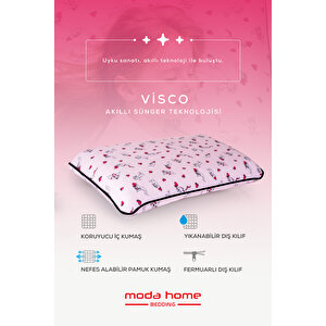 2 Adet Visco Ortopedik Çocuk Yastığı Boyun Desteklı Yastık (melek) 60 X 40 X 7cm