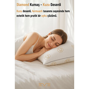 Fermuarlı Kuzu Desenli Diamond Antialerjik Yıkanabilir Nano Jel Yastık – 1000 Gr (50x70 Cm)