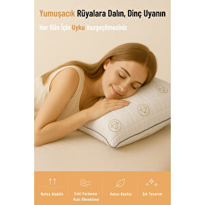Fermuarlı Kuzu Desenli Diamond Antialerjik Yıkanabilir Nano Jel Yastık – 1000 Gr (50x70 Cm)