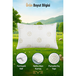 Fermuarlı Kuzu Desenli Diamond Antialerjik Yıkanabilir Nano Jel Yastık – 1000 Gr (50x70 Cm)