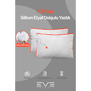 8 Adet Klimax Turuncu Serisi Kılıflı Fermuarlı Klimali Antialerjik Silikon Nano Elyaf Yastık 50x70cm
