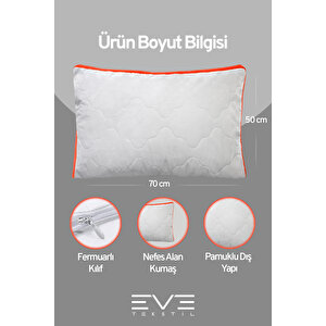 8 Adet Klimax Turuncu Serisi Kılıflı Fermuarlı Klimali Antialerjik Silikon Nano Elyaf Yastık 50x70cm