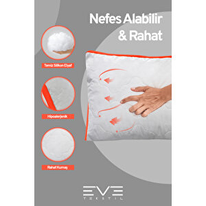 8 Adet Klimax Turuncu Serisi Kılıflı Fermuarlı Klimali Antialerjik Silikon Nano Elyaf Yastık 50x70cm