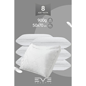 8 Adet Klimax Beyaz Serisi Kılıflı Fermuarlı Klimali Antialerjik Silikon Nano Elyaf Yastık 50x70cm