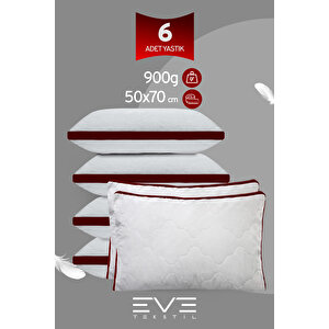 6 Adet Klimax Bordo Serisi Kılıflı Fermuarlı Klimali Antialerjik Silikon Nano Elyaf Yastık 50x70cm