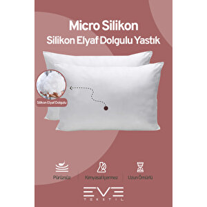 1 Adet Silikon Elyaf Nonwoven Yıkanabilir Antialerjik Vakumlu Yastık Seti 50x70cm 600 Gr