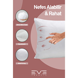 1 Adet Silikon Elyaf Nonwoven Yıkanabilir Antialerjik Vakumlu Yastık Seti 50x70cm 600 Gr