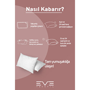 1 Adet Silikon Elyaf Nonwoven Yıkanabilir Antialerjik Vakumlu Yastık Seti 50x70cm 600 Gr