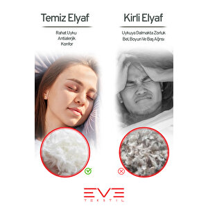 1 Adet Silikon Elyaf Nonwoven Yıkanabilir Antialerjik Vakumlu Yastık Seti 50x70cm 600 Gr
