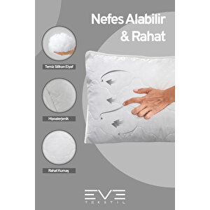6 Adet Klimax Beyaz Serisi Kılıflı Fermuarlı Klimali Antialerjik Silikon Nano Elyaf Yastık 50x70cm