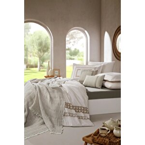 Aurea Nevresim Takımı Çift Kişilik Beyaz