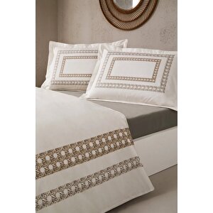 Aurea Nevresim Takımı Çift Kişilik Beyaz