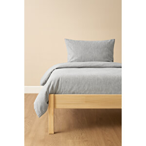 Tek Kişilik Nevresim Takımı Gri Eco Cotton