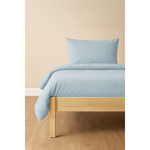 Tek Kişilik Nevresim Takımı Turkuaz Eco cotton
