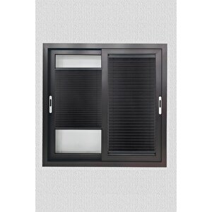 Plisel Perde Siyah - Cam Balkon & Pimapen - Antibakteriyel Ve Toz Tutmaz Kumaş 90x80 cm