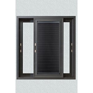Plisel Perde Siyah - Cam Balkon & Pimapen - Antibakteriyel Ve Toz Tutmaz Kumaş 60x110 cm