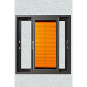 Plisel Perde Turuncu - Cam Balkon & Pimapen - Antibakteriyel Ve Toz Tutmaz Kumaş 90x90 cm