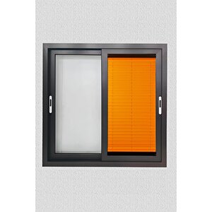 Plisel Perde Turuncu - Cam Balkon & Pimapen - Antibakteriyel Ve Toz Tutmaz Kumaş 100x110 cm