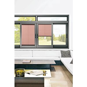 Plisel Perde Pembe - Cam Balkon & Pimapen - Antibakteriyel Ve Toz Tutmaz Kumaş 50x170 cm