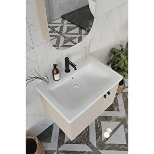 Nergis 65 Cm %100 Mdf Lavabolu Banyo Dolabı + Ayna