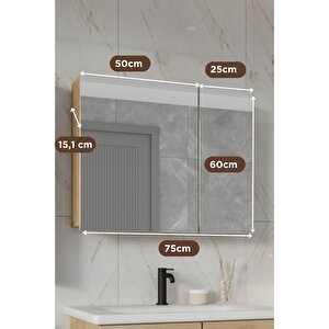 Zakkum 75x60 Cm %100 Mdf Banyo Üst Dolap