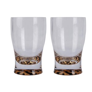 İki Adet Diş Fırçalık Macun Kabı Leopar Akrilik 6x6x11cm 270ml Banyo Seti
