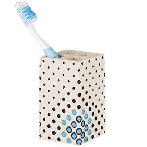 İki Adet Diş Fırçalık Puanlı Poliresin 6x6x10cm Banyo Seti