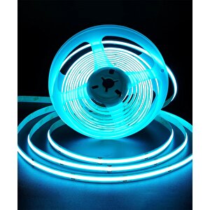 12v Cob Şerit Led Açık Mavi Işık  - Metrede 360 Led - 5 Metre