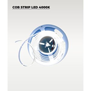 12v Cob Şerit Led Beyaz Işık  - Metrede 360 Led - 5 Metre