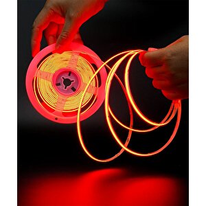 12v Cob Şerit Led Kırmızı Işık  - Metrede 360 Led - 5 Metre