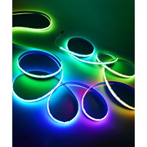12v Cob Şerit Led Rgb  - Kumandalı - Metrede 360 Led - 5 Metre