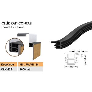 Çelik Kapı Kasa Fitili Contası Çelik Kapı Contası 6 Metre Siyah