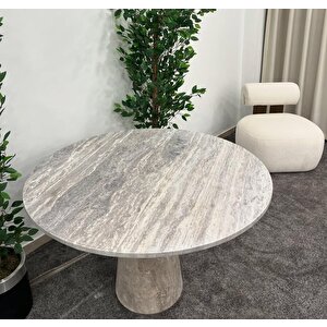 Si̇lver - Silver Traverten Yemek Masası